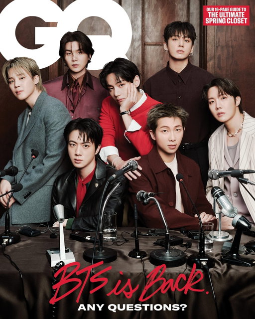 BTS IS BACK… and ready to take over 2026. 

Nearly four years since they announced they were taking a break for mandatory military service in South Korea, the biggest band in the world is returning with a fifth studio album, a massive global tour, and a definitive answer as to whether they’re stronger alone or together. 

For our March cover story, GQ’s @raymondangas traveled to South Korea to hang with RM, Jin, Suga, J-Hope, Jimin, V, and Jung Kook as they prepare for their massive global comeback. At the link in bio, the men of @bts.bighitofficial share heartfelt reflections on the band’s growth, what’s in store for their fans, and whether they’ll be dancing together into their 60s. 

Story by @raymondangas 
Photographs by @jangdukhwa
Styling by @mobolajidawodu
Makeup by @da_a_reum and @shinae.lee
Hair by @bit.boot_naejoo @bit.boot_hansom @bit.boot_kimhwayeon
Set design by @jeon.minkyu
Lighting Direction by @khj____gf
Produced by @_nuhana
Executive Producer: @sooh_hwang
Producer: @sebbbing
Line Producer: @hwsunyoung @_justcallmecherry