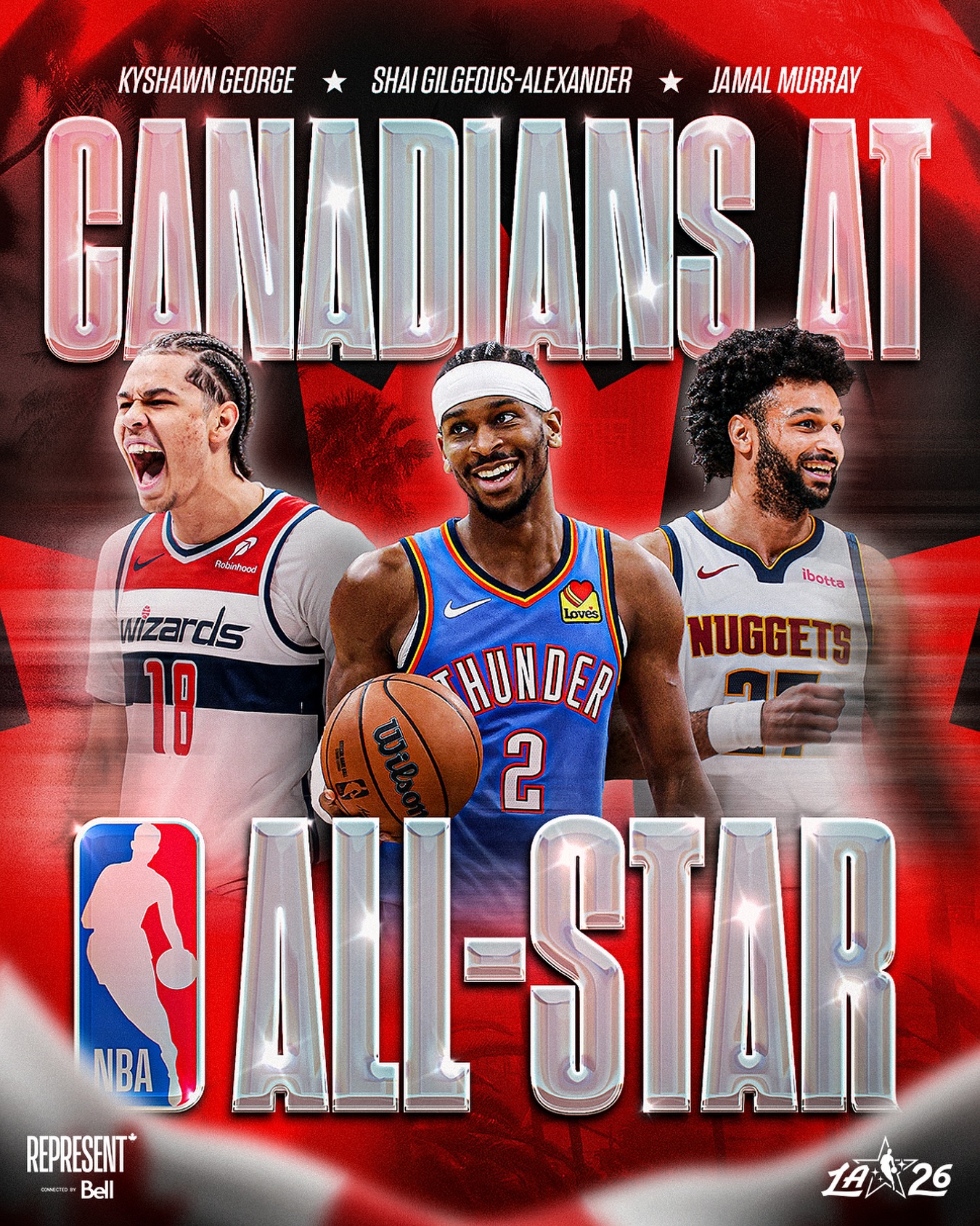 🇨🇦⭐️ REPRESENT THE CANADIANS at #NBAAllStar!

Fri, Feb. 13: NBA Rising Stars - 9 PM/ET on TSN
Sat, Feb. 14: NBA All-Star Saturday Night - 5 PM/ET on TSN
Sun, Feb. 15: NBA All-Star Game - 5 PM/ET on Sportsnet

#REPRESENT connected by @bell.