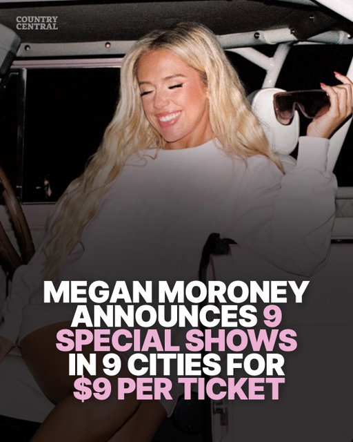 Megan Moroney has announced nine special appearances across nine cities, with $9 tickets available exclusively at each venue’s box office on the morning of the event.

Select dates will feature intimate acoustic performances of three songs, while others are billed as surprise events. Tickets are limited to two per person, with a portion of proceeds benefiting the Megan Moroney Foundation.