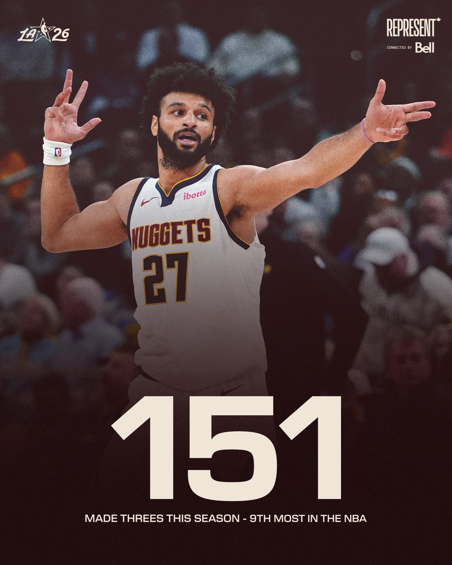 FILL IN THE BLANK: Jamal Murray 🇨🇦 Will knock down ____ of the 27 shots in the 2026 3-Point Contest? 👌 

Watch @jmglitxh27 in the 3-Point Contest on Sat, Feb. 14 at 5 PM/ET on TSN. 

#REPRESENT connected by @bell.