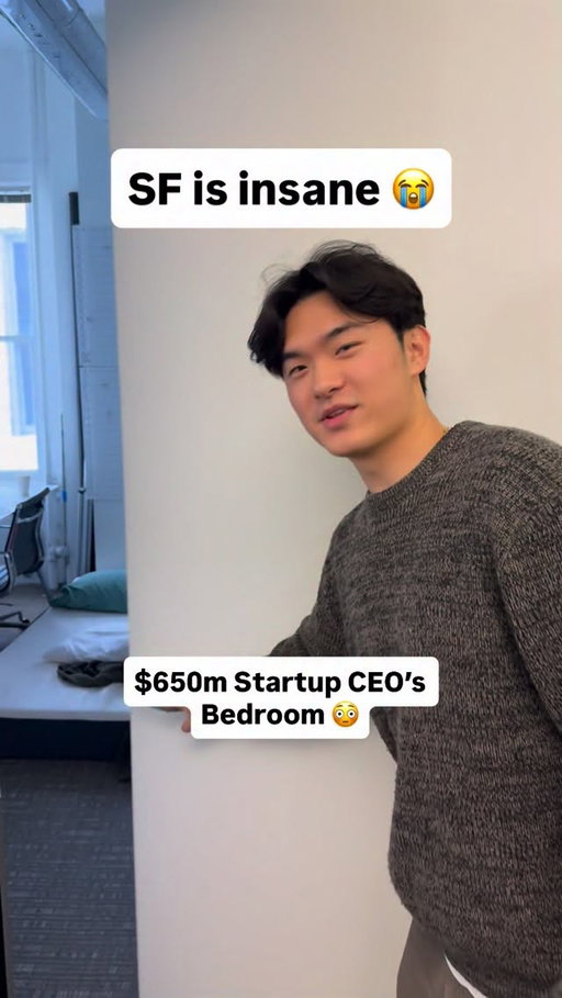Bedroom of a $650m startup ceo! Guess the company 😳