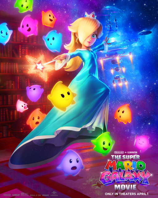 The stars of a new story. Rosalina makes her royal debut in The Super Mario Galaxy Movie, only in theaters April 1.