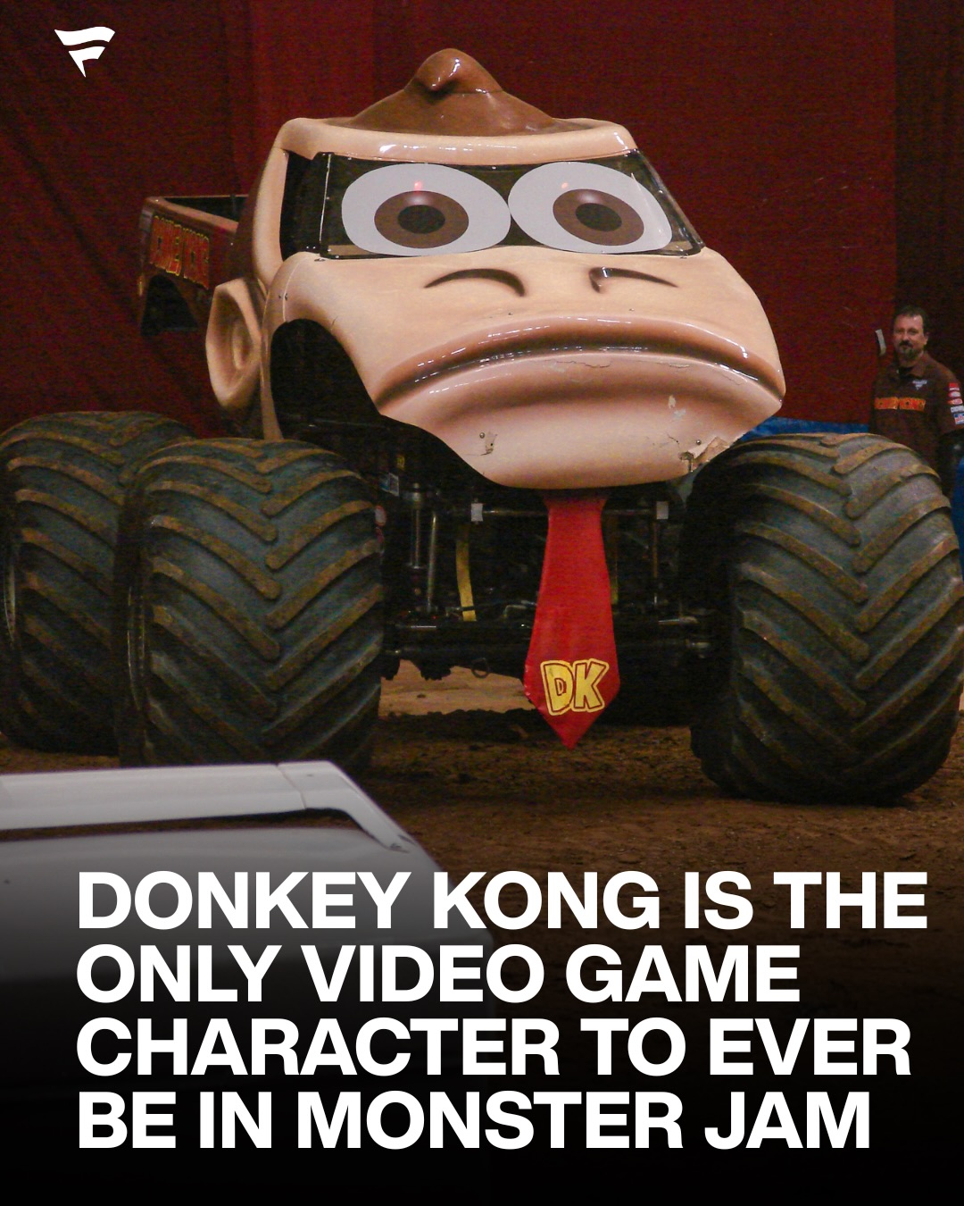 Donkey Kong did something no other video game character has ever done 👀

In 2007, Monster Jam worked with Nintendo under an official license to bring the character to life as a full scale monster truck. This was not just branding. The entire body was custom built to look like Donkey Kong, complete with giant ears, a wide mouth on the hood, and his signature red tie hanging from the front, all sitting on a 1500 horsepower machine.

Driven by Frank Krmel, who said it felt more like a dream than a job, the truck debuted in Minneapolis and went on to compete in back to back Monster Jam World Finals in Las Vegas.

It was retired in 2010, and no other video game character has made the jump to Monster Jam since.