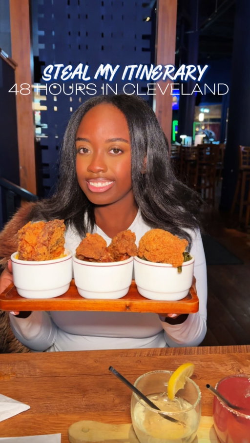 You only have 48 hours in Cleveland?! I planned it, so you don’t have too and in honor of Black History Month all the restaurants are Black Owned. 

Cleveland, Ohio is a gem that you have to add to your must visit list. This midwest weekend getaway is ONLY 1hr and 20mins from NYC by plane and if you love good vibes and good food Steal my Cleveland, Ohio itinerary ⬇️

Stay: I stayed at the @fidelityhotelcleveland It’s stylish, the rooms are spacious, the staff is so sweet, and you’re walking distance for a lot of hotspots. There’s so much amenities to enjoy from on-site dining, turn down service, valet parking and much more. ✨

Restaurants: LAWD, I couldn’t pick a fav! You must go to every single one!
@houseofcreole | Louisiana Creole Restaurant 🍛
@comfort_cle | Home of the “City Boy” (Polish Boy) 🌭
@doublenicketrestaurant | Southern Brunch Restaurant 🍤
@flightsocialcle | Flight Themed Southern/American Restaurant ✈️
@thehauntedcle | Spooky Restaurant Where Halloween is Everyday 🔪

Things To Do: I absolutely loved to community that CLE has and the educational moments! 
@clevelandmusemofart | The MIX at CMA (First Fridays) 🪩
@rockhall | Rock and Roll Hall of Fame (Learn about Rhythm and Blues and how it shaped music for many to come) 🎸

Tips:
💡Don’t miss views of Lake Erie and Edgewater Park. You can get great skyline + water views. 
💡Explore Neighborhoods not just Downtown. There’s Ohio City, Cleveland Heights, Tremont, GlenVillage and more. 
💡You can’t leave Cleveland without trying this classic: A Polish Boy sandwich.
💡Check out the sports games, they have the Cleveland Cavaliers, Cleveland Browns and the Cleveland Guardians. 

CLE is absolutely worth the trip! With lots of, great food, fun experiences and so much community I didn’t want to leave. Until next time ✌🏾

#TheLandforLife #ThisisCLE #thingstodoincleveland #blackowned #blackhistorymonth clevelandeats
