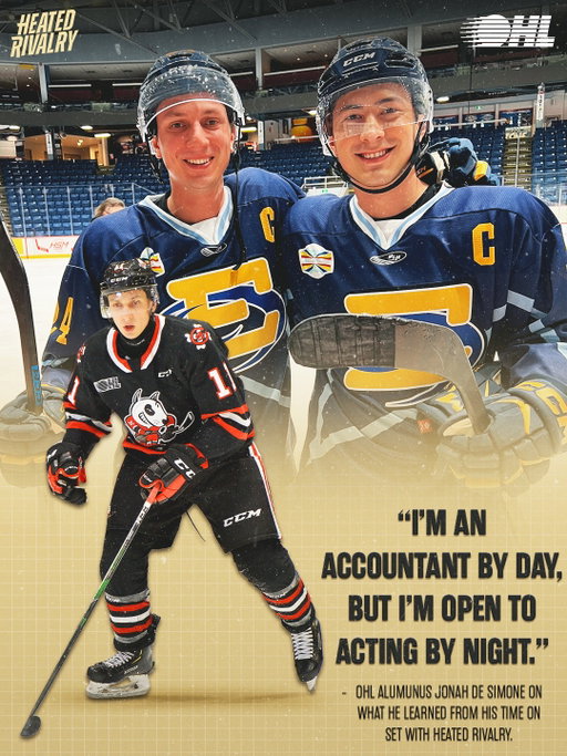 Jonah De Simone stepped into the spotlight 🎥

The @OHLIceDogs alumnus joined the hit series #HeatedRivalry as a skating double for Canadian actor Hudson Williams, who plays lead character Shane Hollander.

DETAILS 🗞️: article on website