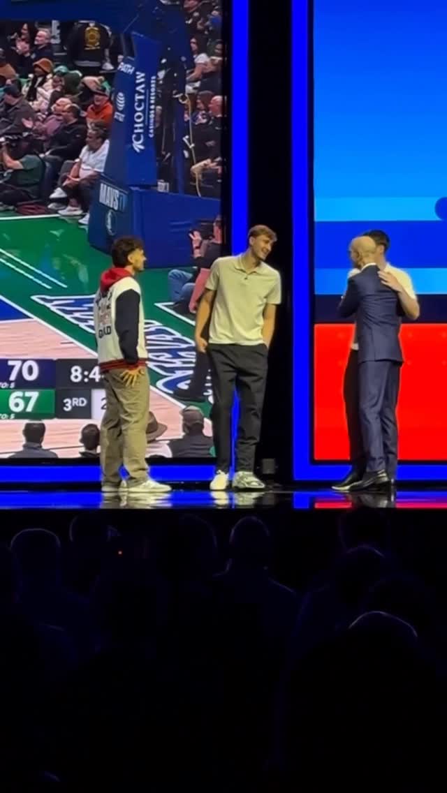 Behind-the-scenes with Cooper Flagg, Kon Knueppel and Jesser as they joined Adam Silver to tip-off 2026 NBA All-Star Technology Summit.