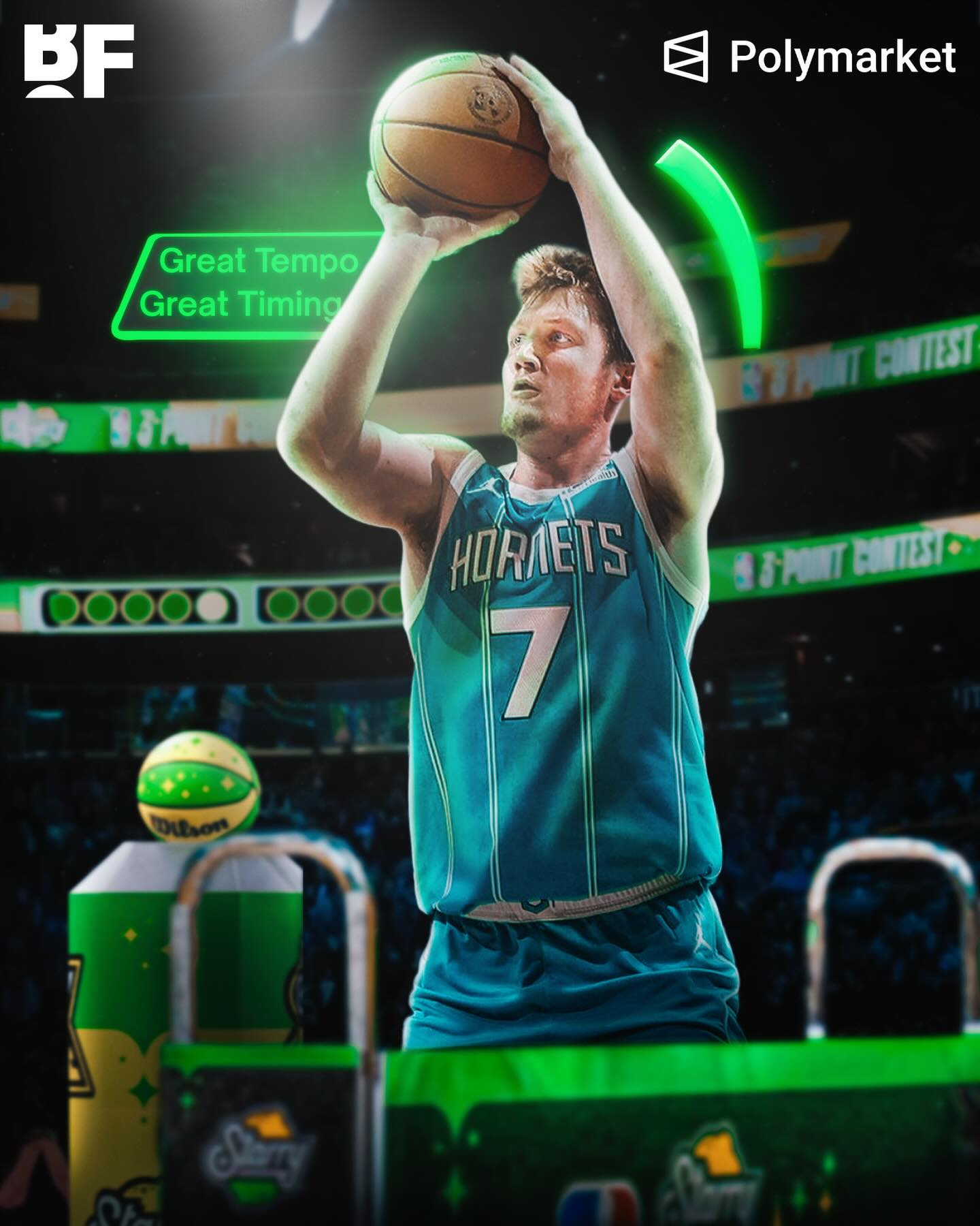 Kon Knueppel has the opportunity to become the FIRST ROOKIE in NBA HISTORY to win the 3PT Contest 👌🏼

He is the current favorite at 24% on @polymarketsports 👀

Will he take the W?