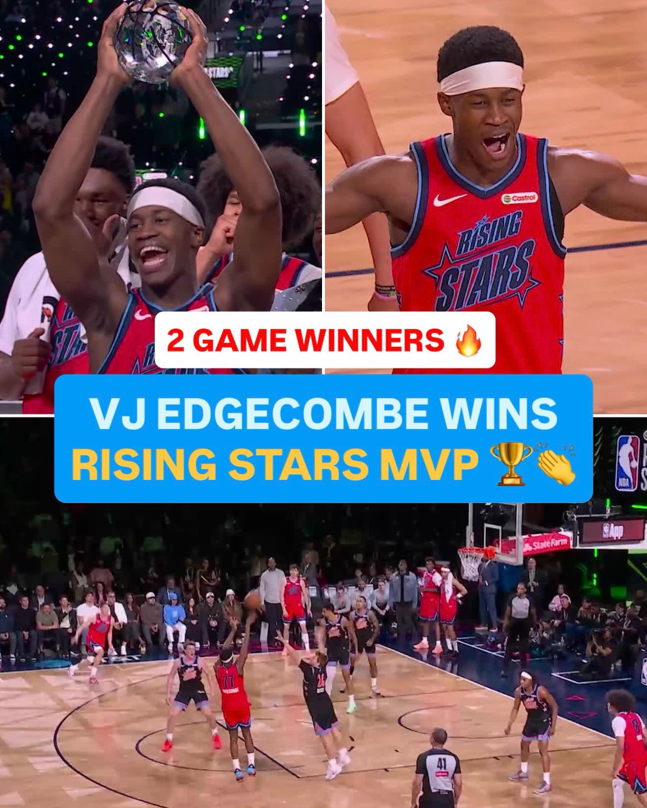 VJ EDGECOMBE SHINES IN THE RISING STARS TOURNAMENT AND WINS MVP 🔥🏆