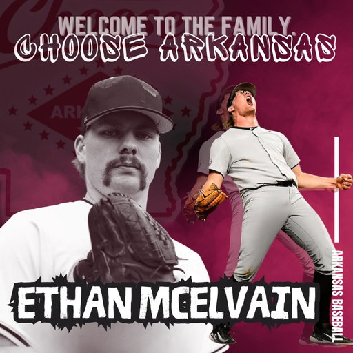 Welcome our first Arkansas Baseball player @mcelvainethan #baseball #college #arkansas #pitcher