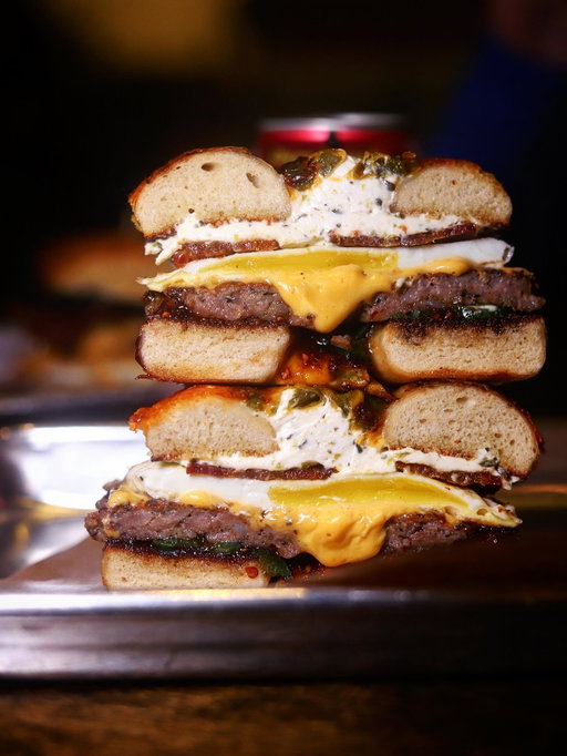 Where do all the cool kids hang out on weekend mornings in East Dallas?

@goodfriendpackage, of course. 

The vibes are chill AF but it’s the food that keeps the place packed. 

If you haven’t had the soon-to-be-legendary “Snakebite,” here’s what you are missing:

*jalapeno cheddar bagel from @starshipbagel 
*sausage + bacon
*egg
*american cheese
*jalapenos
*poblano cream cheese
*raspberry jam!

If you can’t already tell, it’s a whirlwind of spice, sweet, salty flavors. 

But let me fill you in on another “must try” - 
Build your own biscuit sandwich:
-pastrami, white cheddar, egg
(Got this tip from @asixharrison)

But tbh, it’s hard to go wrong with anything on these biscuits.