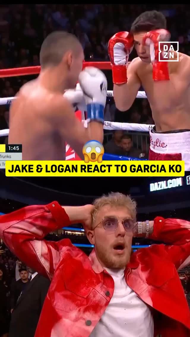 Jake Paul & Logan Paul were all of us when we saw this Ryan Garcia KO 🤯 #TheRingHighStakes