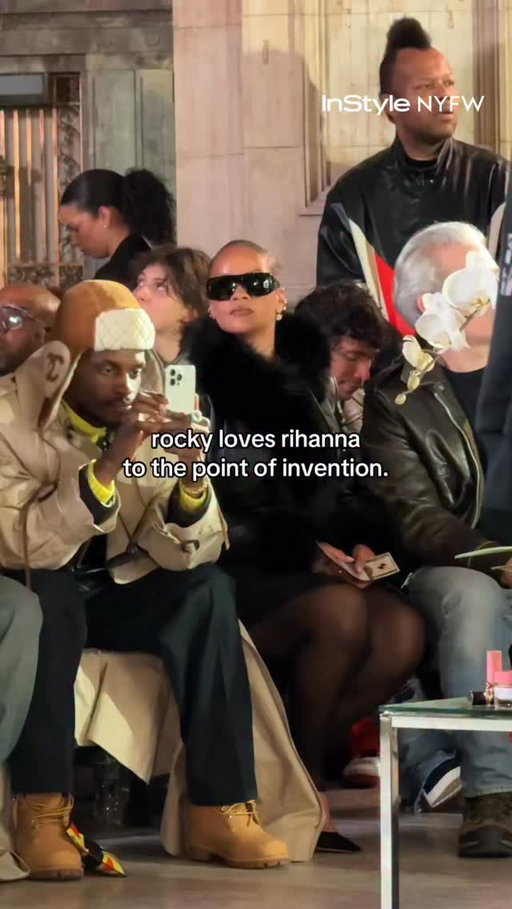 this is your #valentinesday reminder to get you a man who would hold a #NYFW show for your babies. ♥️

watch #Rihanna react to #ASAPRocky’s @awgenization collection of fashion forward dad gear. 

🎞️ @daisymald_
