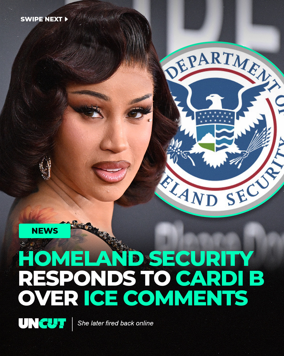 Cardi B called out ICE at her concert and Homeland Security fired back on X 😳🇺🇸⁠
⁠
DHS referenced her past legal issues, and Cardi responded by bringing up the Epstein files and alleged misconduct involving underage girls 👀⁠
⁠
What do y’all think⁉️🤔