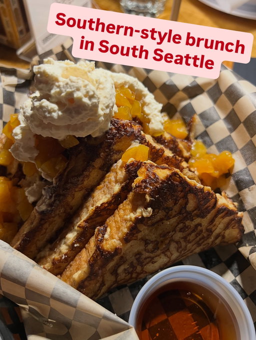 Let me put you on to a delicious and affordable Sunday brunch in Seattle’s Hillman City neighborhood—and this spot is Black-owned! 

@blackandtanhall is a performing arts venue and community hub, but also serves a delicious Sunday brunch (called Sunday Service) and dinner during live performances and events in the evenings. They have happy hour deals from 5-7pm during events. 

Some mornings, musicians are onstage during brunch, so you might get live music with your shrimp tacos and breakfast potatoes. 😉 

Reservations are required for Sunday Service, and I took my husband here as a surprise. We had:

🔸 French toast with seasonal fruit (peach) - huge portion; I took leftovers home - $13
🔸 Hushpuppies with house-made strawberry compote (delicious and enough to share) - $11
🔸 Shrimp and grits (awesome and spicy, but not overwhelmingly spicy) - $15
🔸 Fresh orange juice 🍊 - $3.25

@chefp206 and team are cooking up great things at Black & Tan Hall. I encourage you to read more about the history of the name and the jazz music scene in South Seattle. Let’s come out and support a Black-owned business not just during Black History Month, but every month. 

Check @blackandtanhall’s schedule to find upcoming community events and concerts. If you have been here, let me know in the comments. If not, share this post with someone you’d bring to Sunday brunch!

📍Black & Tan Hall - 5608 Rainier Ave S in Seattle (Hillman City)
💵 Price range: Expect to spend $15-$25 per person, depending on what you order 
…
…
#sundaybrunch #seattle #seattlefoodie #southseattle #blackownedbusinesses