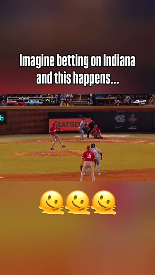 North Carolina would go on to win the game 🤮

#collegebaseball #indiana #northcarolina