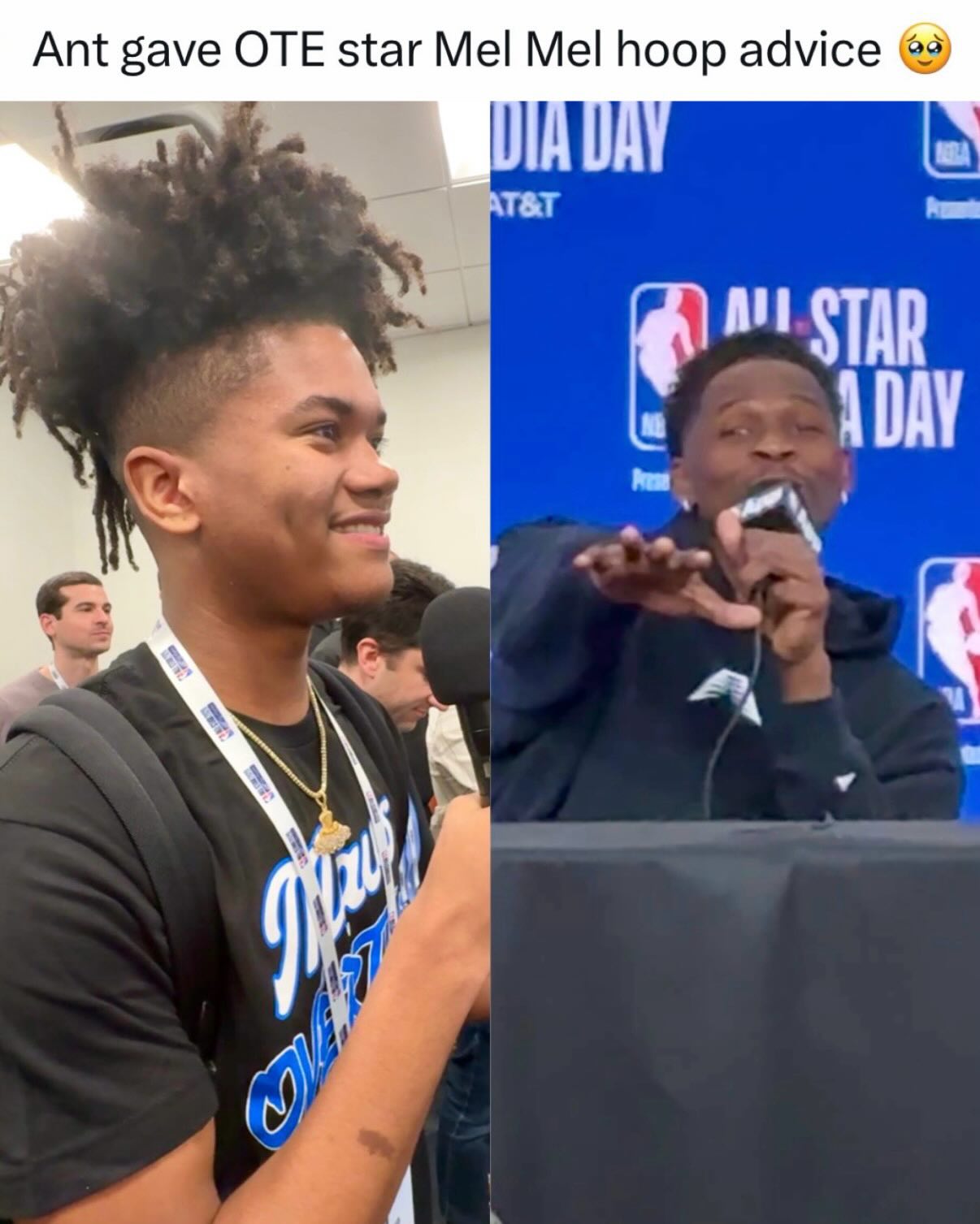 Ant even called him shifty that’s tuff 🥹 @magic_m31 

Tune into NBA All-Star Sunday to catch all the action.