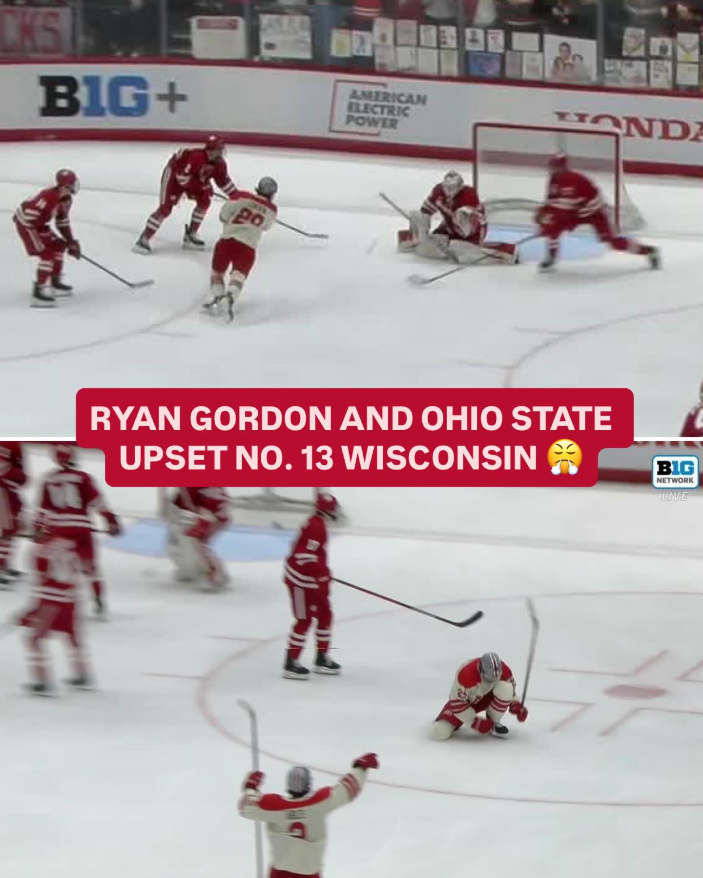 Ohio State takes down ranked Wisconsin with two goals, including the game-winner, from Ryan Gordon 👏