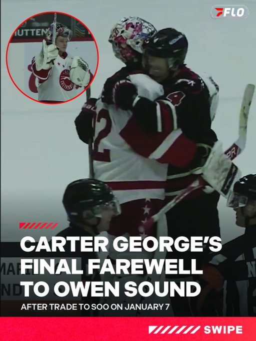 Carter George shared a special moment with his former teammates post-game before skating off the ice for the last time in Owen Sound.

#OHL #Hockey #NHL