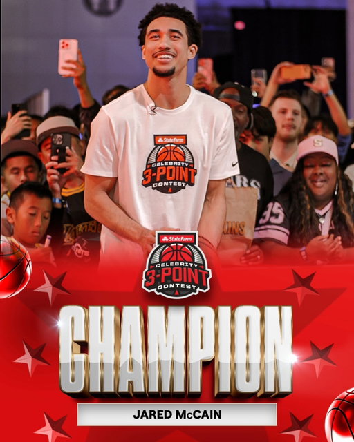 Winner takes ball 💪 Jared McCain is taking home the State Farm Celebrity 3-Point Contest title! 🏆