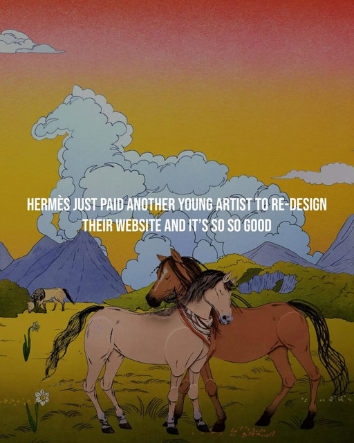 This artwork is Beautiful shoutout @mariajesuscontreras for elevating the Hermès Website😮‍💨