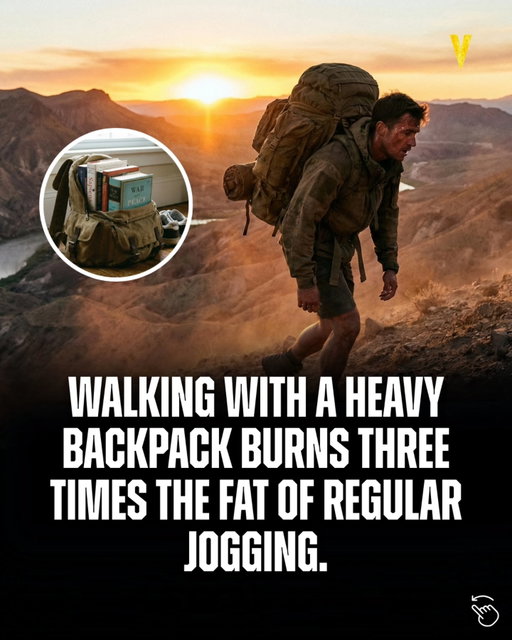 The simplest upgrade to your health is not more intensity.

It is adding weight to a walk.

Humans evolved carrying things.

Water.

Food.

Children.

Tools.

Your skeleton and muscles are built to handle load while moving.

Modern life removed that demand, and our bodies quietly weakened because of it.

Walking with a weighted backpack, often called rucking, brings that lost stimulus back.

The added load forces your core, hips, and deep stabilizers to turn on with every step.

Balance improves because your nervous system has to constantly adjust to stay upright.

Posture improves because your spine is pulled into a more natural alignment instead of collapsing forward.

Bone density increases because bones respond to compressive force by becoming stronger.

This is one of the strongest signals your skeleton understands.

It also burns a surprising number of calories.

Studies show loaded walking can match the energy demand of steady running while placing far less stress on the knees and ankles.

That makes it sustainable for decades, not just months.

You do not need special gear.

Add roughly ten percent of your body weight to a backpack.

Walk for twenty minutes.

Stand tall.

Let your shoulders relax back.

That is it.

You are training strength, posture, balance, and endurance in one movement.

This is how humans stayed capable for a lifetime.

Save this and try it on your next walk.

Tag someone who thinks fitness has to be complicated.

Verified Sources
Harvard Medical School
National Institutes of Health
Journal of Bone and Mineral Research
American College of Sports Medicine
British Journal of Sports Medicine