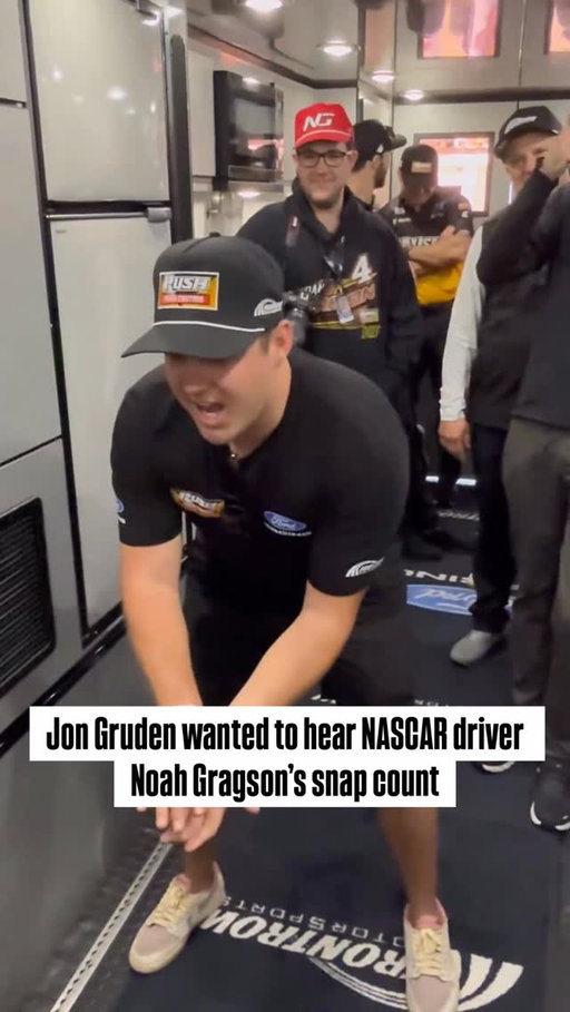The #4 car driver Noah Gragson just hit Coach Gruden with an incredible snap count @nascar