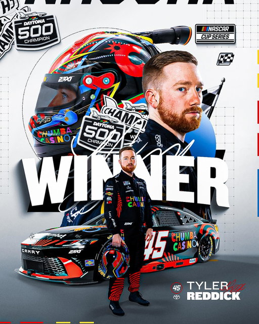 IT’S TYLER’S TIME! @tyler_reddick is a DAYTONA 500 Champion!