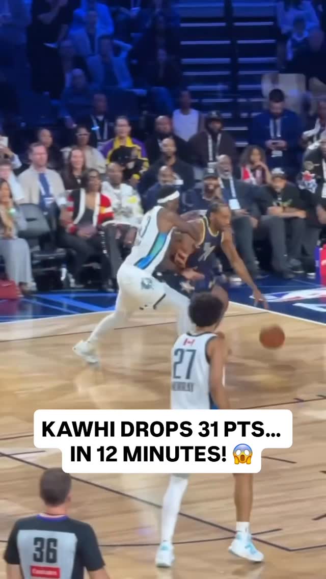 From inside Intuit Dome 👀 Kawhi Leonard drops 31 PTS in 12 minutes at NBA All-Star 2026 during USA Stripes vs. World matchup!