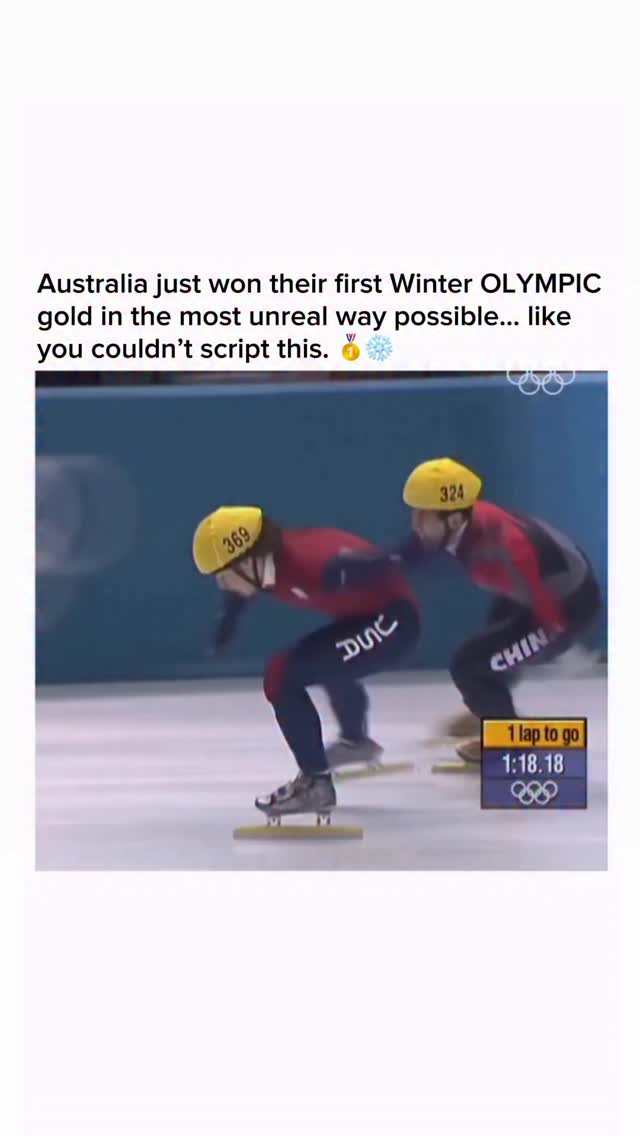 Australia waited forever for a Winter Olympic gold… and when it finally happened, it was the most “you can’t make this up” finish ever. 😭❄️🥇

Steven Bradbury’s 2002 Salt Lake City 1000m short track final is pure Olympic chaos: he’s trailing way behind, then the leaders from Canada, China, South Korea, and the USA crash out in the second-to-last turn… and Bradbury just glides past untouched to steal it by 0.28 seconds. Legendary.