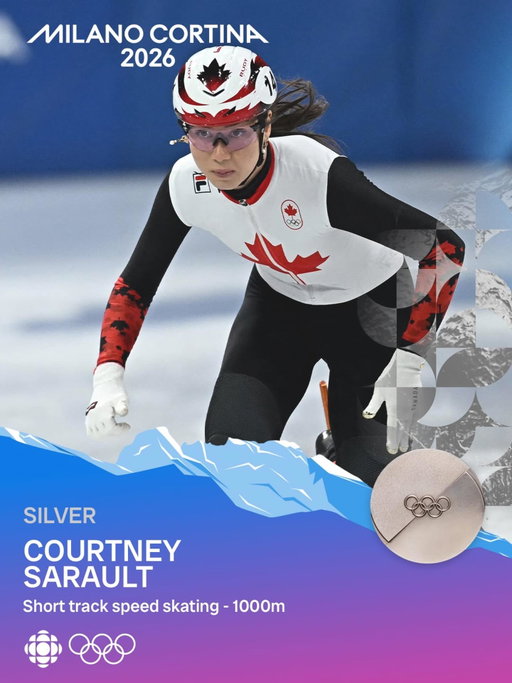 SARAULT SILVER 🥈🇨🇦

Canada’s Courtney Sarault wins her 3rd medal at #MilanoCortina2026, a silver in the women’s 1000m 🙌

#MedalMoments presented by @brp_global #BRPHeartbeat