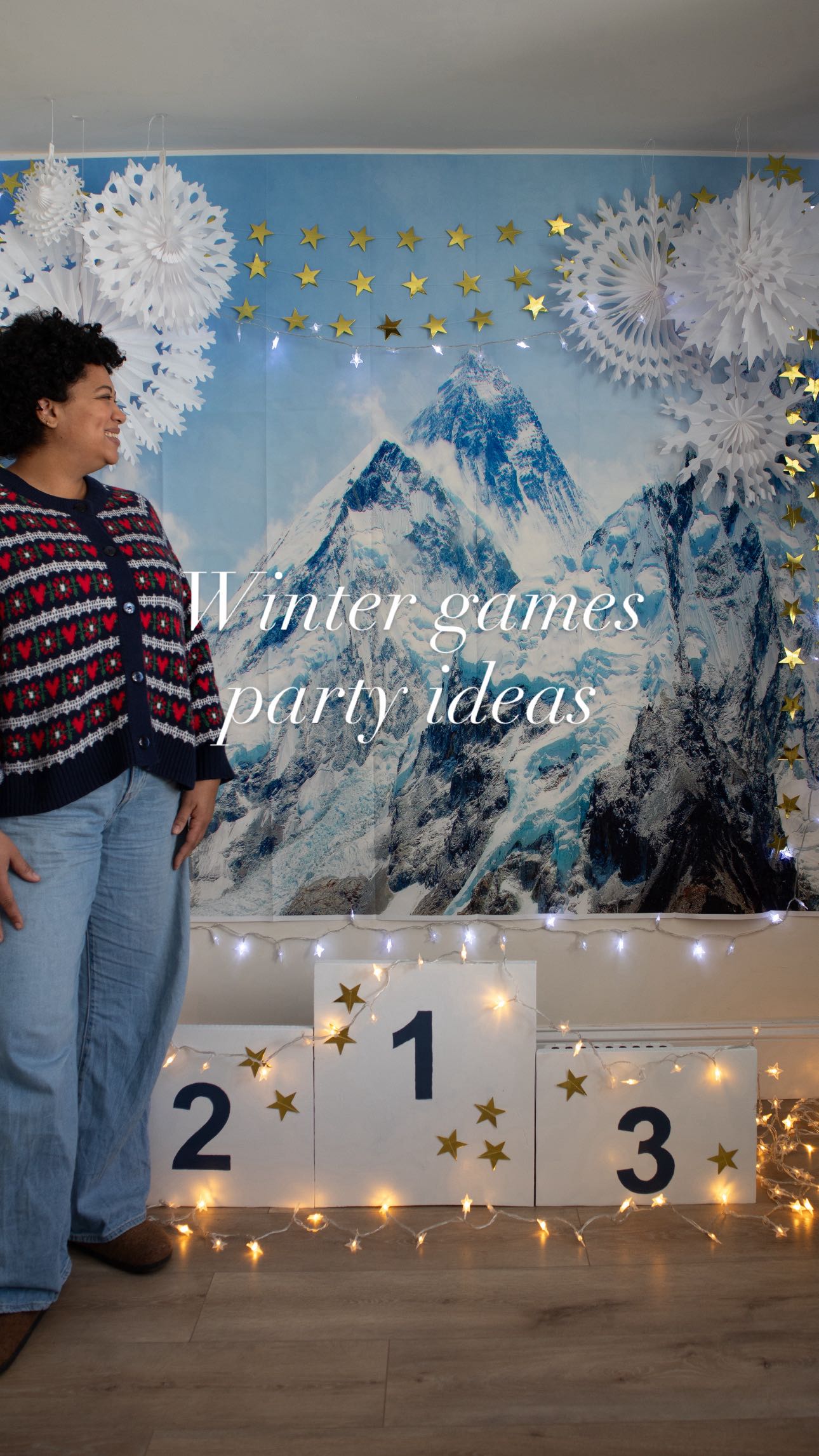 Bringing a little winter games magic home with @dwellaware and @meta.ai helping to  brainstorm and bring together this fun way to celebrate. This DIY medal-making station and winners podium backdrop for photos create an interactive experience for everyone to enjoy!