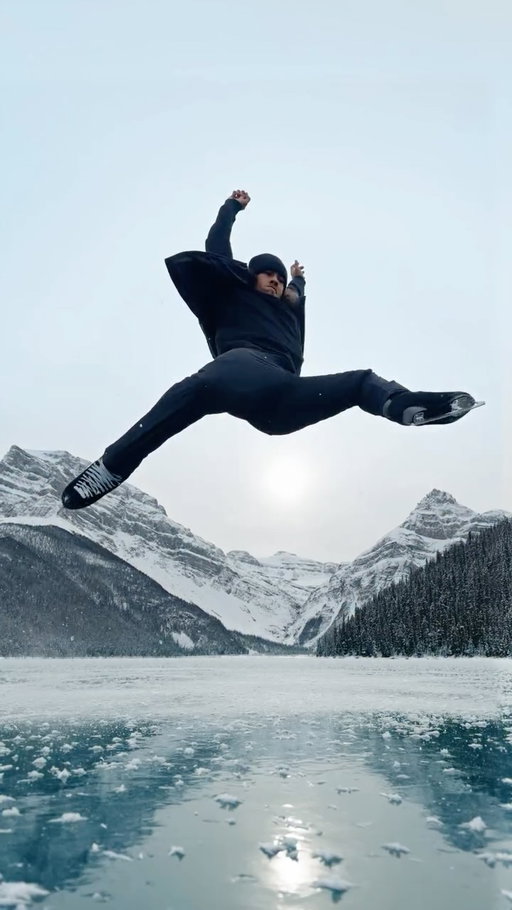 Commissioned by Apple. Getting air over the wild ice of Mistaya Lake, Alberta, Canada — for the first time. #ShotoniPhone17Pro at 4k 120fps by Elladj Baldé @elladjbalde.

Music: ‘Shake It’ by @1300.info