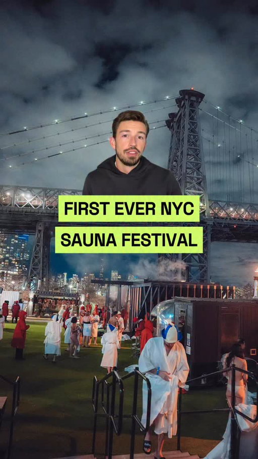 The first ever sauna festival in New York is happening now 👇

This is Culture of Bathe-ing (@cultureofbatheing).

For context, it’s led by Therme Group (@thermegroup) - a massive global developer of what they call “urban wellness resorts”.

They have a huge presence in Europe, so this Culture of Bathe-ing festival in New York, is really to introduce the U.S..

Now here’s what this festival features:

- It’s 3 weeks long.

- Over 15 saunas with difference experiences and rituals inside.

- Wellness experiences like breath work, yoga, and sound baths.

- Entertainment like live performances, DJs, and artistic programming.

- A beautiful venue in Brooklyn overlooking Manhattan.

This whole event is aiming to create an immersive, shared cultural experience.

And whether they stick to popups like this.

Or build out full urban wellness resorts like in Europe.

Bathing culture has serious momentum in America and not going away anytime soon.