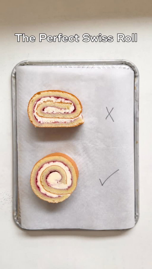 There’s nothing worse than your swiss roll cracking or coming out all flat. This is the recipe I’ve been using for years now because the sponge has a great texture, it’s nice and flexible and is the right level of sweetness. No need to wrap it in a tea towel 🫠 But if you want to take it to the next level, well you need to PIPE IT! Get to the DIY store, down the drain aisle and pick up a few pipes! Slide your rolled sponge inside and it will help to set it in the perfect cylinder shape. I like to buy a few sizes just so I’ve got optionssss. Link in my bio for the full written recipe! It was a *bit* harsh saying to bin the other recipes, sorry I got carried away 😂