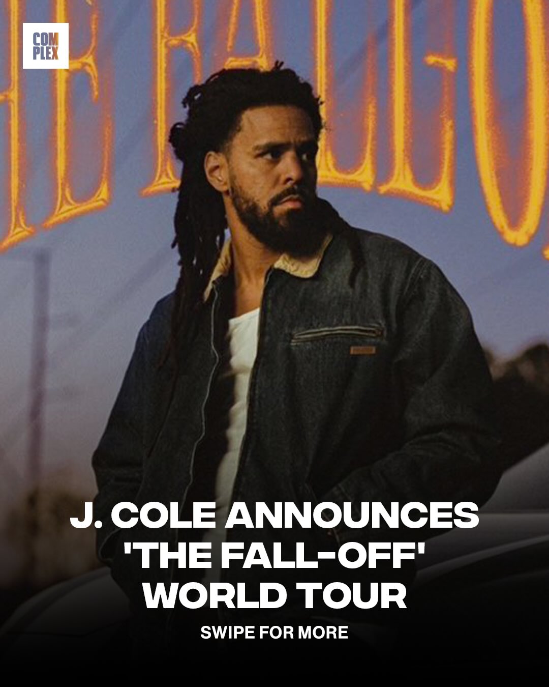 J. Cole is BACK on the road this SUMMER 🫂

Cole’s ‘The Fall-Off’ world tour is set to kick off on July 11 in Charlotte, North Carolina and end on Dec. 12 in Johannesburg. The tour is split into a North American leg and UK/Europe leg. Are you pulling up?

Shop J. Cole’s artist collection on Complex at the LINK IN @complexmusic BIO 🔗

(📸: @simonchasalow)