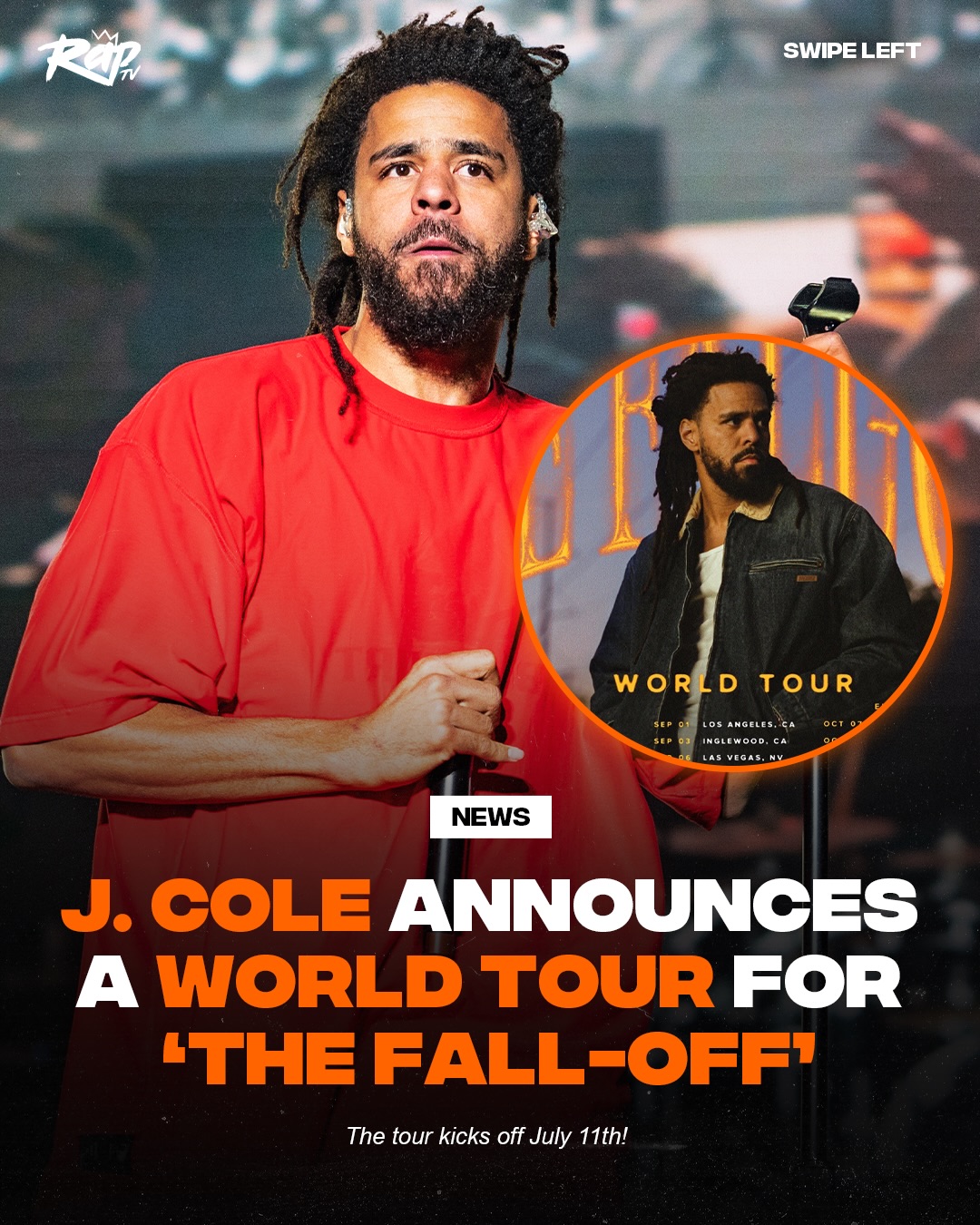 #JCole just dropped the dates for his ‘The Fall-Off’ world tour‼️🔥

Will y’all be grabbing tickets for this⁉️