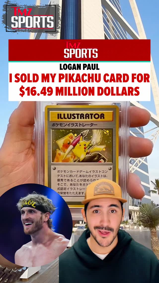 Logan Paul's bank account just got a whole lot bigger thanks to his Pikachu Illustrator card, because it just sold at auction for a whopping $16.492 million!🤑