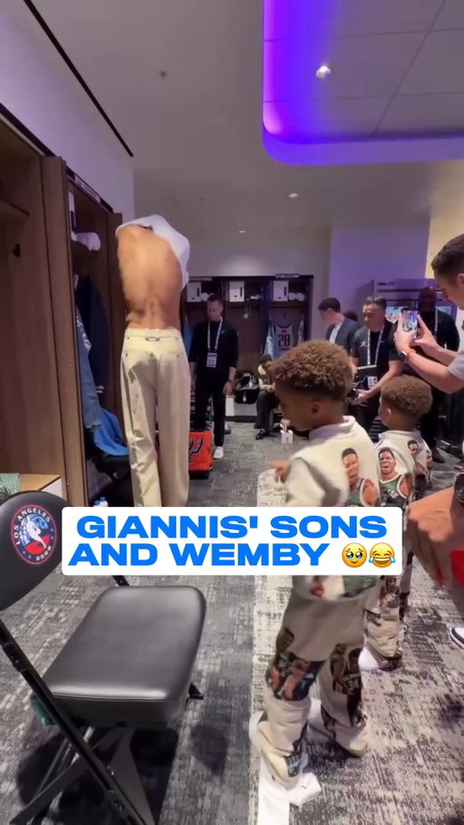 "You're better than him?" 🤣 Giannis and his sons share a wholesome moment with Wemby 👽

(via @nba)