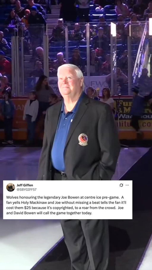 The legend is BACK🗣️

Joe Bowen is calling today’s @sudburywolvesohl game with his son David!