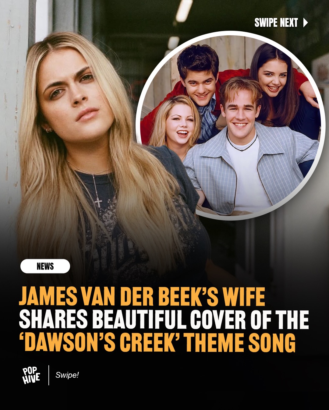 Alana Springsteen delivers an emotional cover of the Dawson’s Creek theme song that was shared by Kimberly Van Der Beek following this passing of her husband. 

The family’s GoFundMe is available in the bio of @vanderkimberly 🤍
