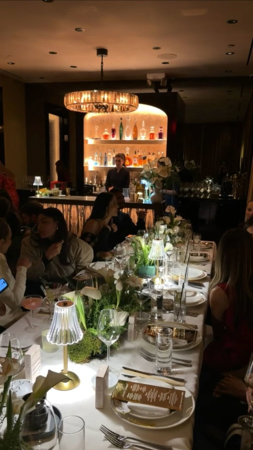 passing the phone at our inositol launch dinner 🤍 the best night with the best girls!!