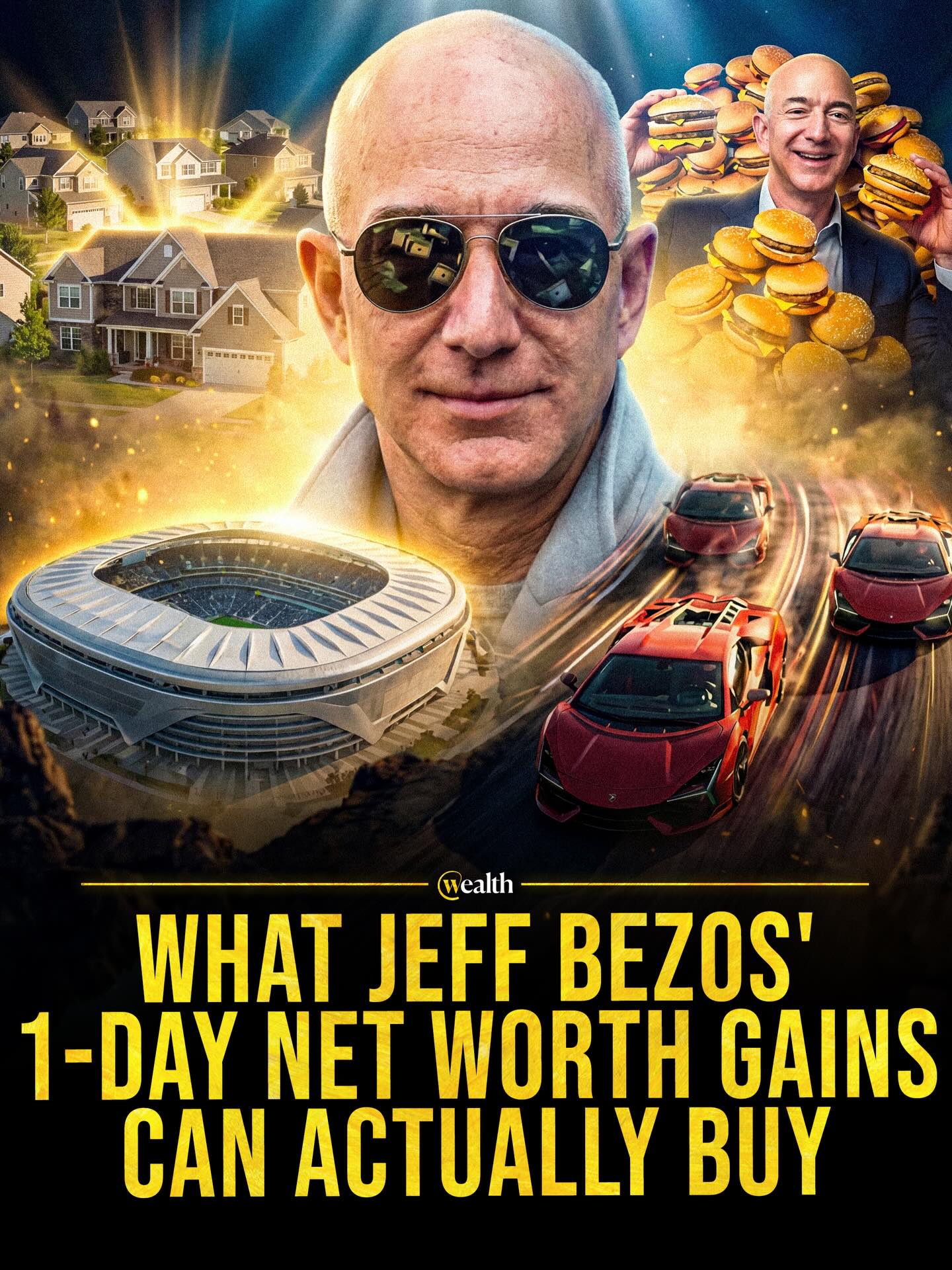 Over $40 million in a single day is the kind of number that rewires what “expensive” means 🔥

On strong market days, Bezos’s net worth can move by $40M+ as Amazon’s stock moves. Put it next to real price tags and it gets real fast: 67 Lamborghini Revuelto supercars, five Super Bowl ad spots, or one Rolls-Royce Droptail.

At that scale, the flex isn’t just buying things. It’s speed, optionality, and leverage. You can fund ideas, buy time, and make moves instantly.

That’s what $40M+ in a day really looks like.

#WealthMath #NetWorth #CapitalMarkets #BusinessCulture #MoneyPsychology