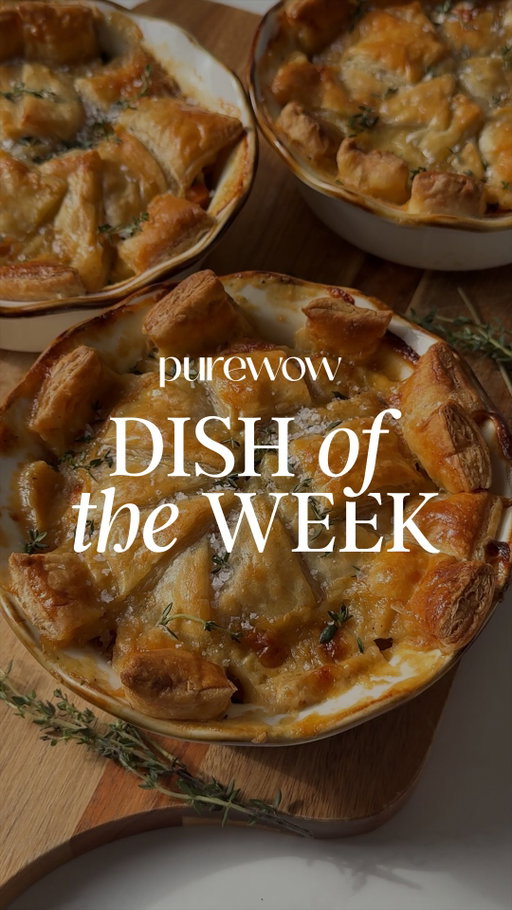 The only thing getting me through this cold — mini chicken pot pies 🥧❄️ Shop the mini pie dishes at the link in our bio.

Ingredients:
-4 tbsp. butter
-1 yellow onion, diced
-2 medium carrots, peeled & diced
-6 cloves garlic, minced
-1 tbsp. fresh thyme
-1/4 cup flour
-2.75 cups chicken stock
-3/4 cup heavy cream or milk
-2 large chicken breasts, cooked & shredded
-1 cup frozen peas
-salt & pepper to taste
-1/2 tsp. garlic powder
-2 sheets puff pastry, cut into small squares
-egg wash
-flaky salt & fresh thyme for garnish

Instructions:
1. Preheat oven to 400 degrees. In a large pot melt butter then add carrots and onions and cook until softened, about 10 minutes.
2. Stir in garlic and thyme, then cook for a few minutes before mixing in flour.
3. Slowly pour in chicken broth, then add heavy cream and simmer for 4-5 minutes until thickened.
4. Stir in chicken, peas and seasonings, then remove from heat.
5. Divide into mini pie dishes, top each with puff pastry squares, brush with egg wash, then bake for 20-25 minutes or until the pastry is golden brown.
6. Garnish with flaky salt and thyme, then serve.

@purewow may earn commission through links on our social.

#DishOfTheWeek #ChickenPotPie #WinterRecipes #Food