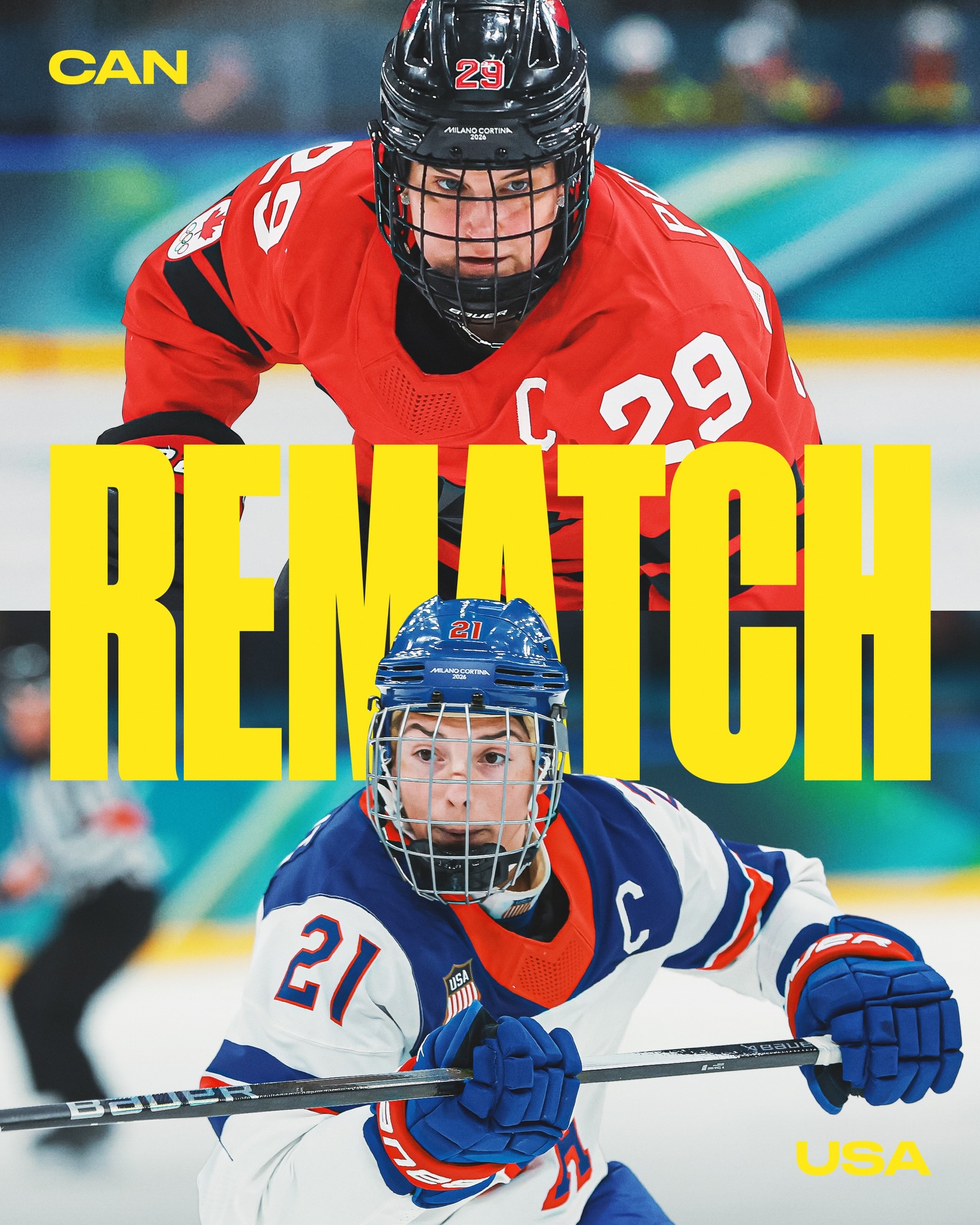 The stage is set. 

For the fifth time, Hilary Knight and Marie-Philip Poulin will face off against each other in an Olympic gold medal game. #MilanoCortina2026