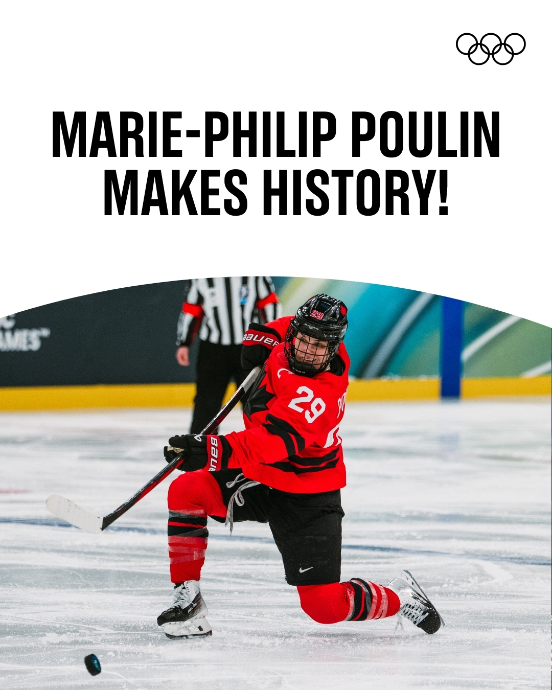 SHE'S DONE IT! 🇨🇦🏒

Marie-Philip Poulin BREAKS the Olympic goal scoring record for women's ice hockey as Canada defeat Switzerland 2-1 to book their place in the Olympic Final against Team USA!

#MilanoCortina2026 #IceHockey