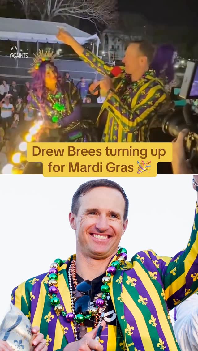 Drew Brees gives a toast at the Mardi Gras celebration in New Orleans 🥂

(via @saints)
