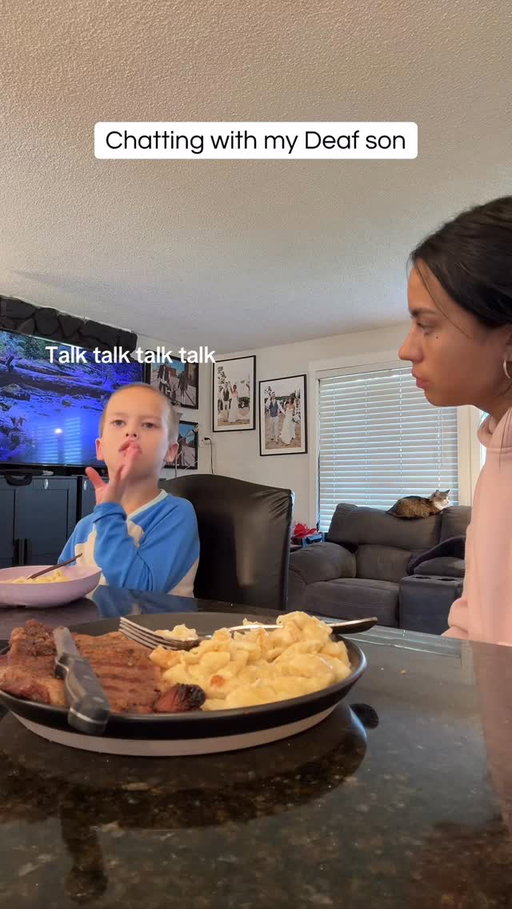 Chatting with my Deaf son in ASL #cochlearimplant #signlanguage #asl #parenting #deaf