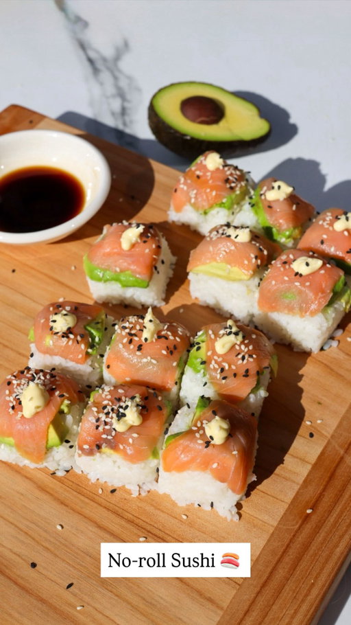 Love sushi but hate the faff of rolling it? This no-roll version gives you all the flavour with none of the effort.
Ingredients:
* Smoked salmon
* 1 avocado, sliced
* Cooked sushi rice
* Nori sheets
* Japanese mayo
* Sesame seeds
* Soy sauce, for dipping
* Cling wrap
* Ice cube tray
Method:
1. Line an ice cube tray with cling wrap, leaving enough overhang to lift everything out later.
2. Add smoked salmon into each section, followed by avocado and sushi rice. Press down firmly so each piece is compact.
3. Place a small piece of nori on top of each section.
4. Cover and pop into the fridge for 20 minutes to set.
5. Flip out using the cling wrap and remove from the tray.
6. Drizzle with Japanese mayo, sprinkle over sesame seeds, and serve with soy sauce for dipping.
The easiest sushi you’ll ever make - no rolling, no stress, just delicious little bites.
#easyrecipes #sushilovers #quickmeals #homecooking #viralrecipes