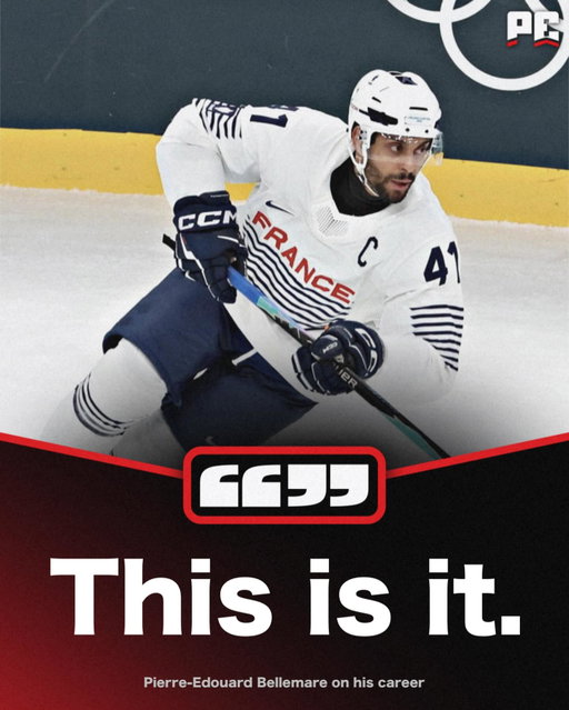 This was the final run for Pierre-Edouard Bellemare 🥺👏🏻

He says physically he thinks he could play for France at the 2030 Olympics — where they'll automatically qualify as hosts — but he owes it to his wife and kids to stop.

What a run for arguably the best Frenchman in NHL history 🇫🇷
