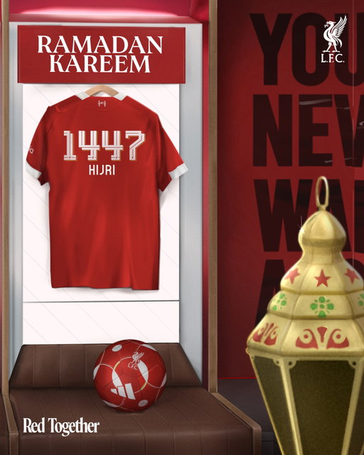 Ramadan Kareem from all of us at Liverpool FC ❤️ #RedTogether
